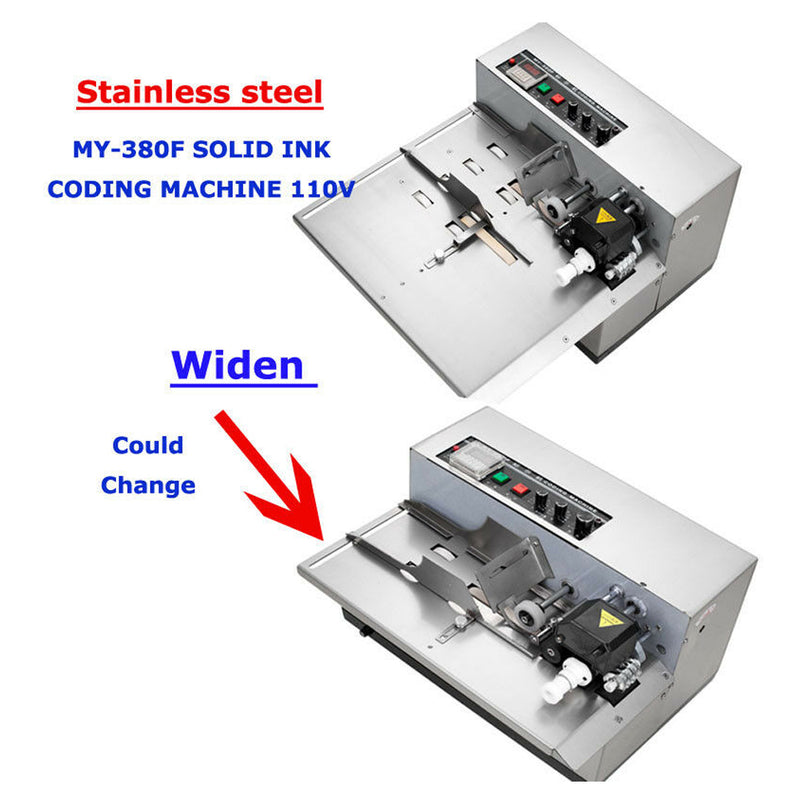 Élargir l'étiquette de date d'impression de machine de codage d'encre sèche automatique d'acier inoxydable MY-380F 110V 