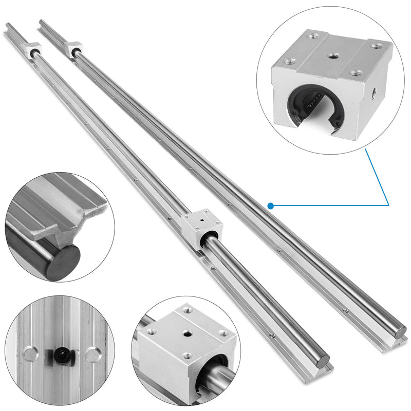 Glissière cylindrique en aluminium SBR10 1000MM avec 4 pièces SBR10UU