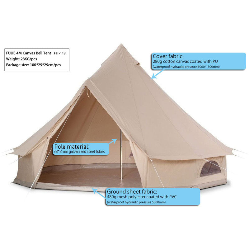 3 metre bell tent 3m Canvas Camping Bell Tent