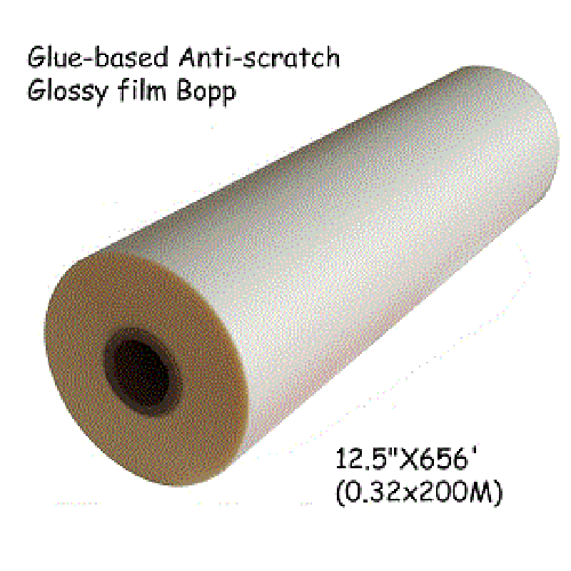 1 rouleau de film de plastification brillant anti-rayures à base de colle Bopp 12,5 "x656 '