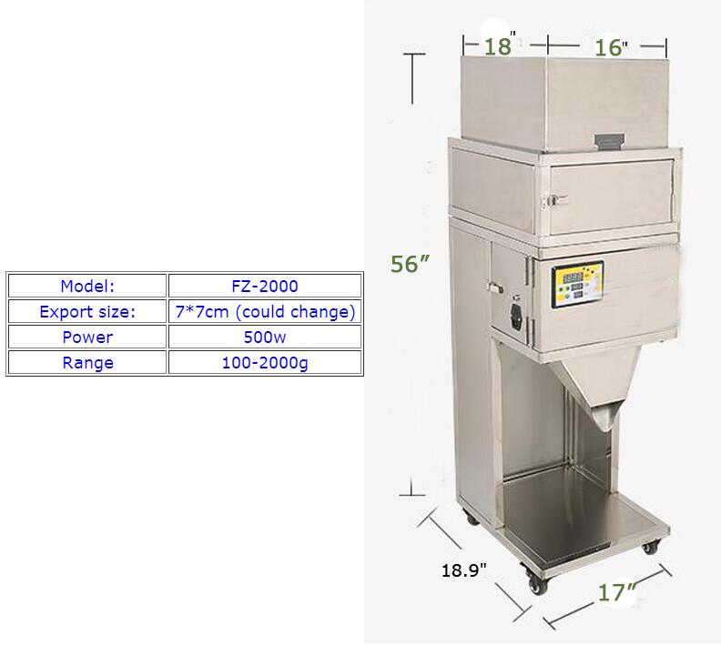 Grande machine de remplissage de poudre à pesée automatique (100-2000g) 