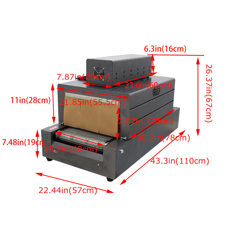 Tunnels de rétrécissement de machine de conditionnement de rétrécissement de la chaleur grand emballage de rétrécissement de film 220V 021051 