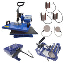 110V 8in1 Multifonctionnel Sublimation Flat Heat Press Transfer Machine avec Mug Plate Cap Hat T-Shirts Flat Printing Parts DIY Craft 