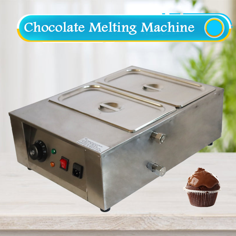 Chocolat Melting Pot Machine 2 Pan Électrique Commercial En Acier Inoxydable Fondeur De Chocolat Commande Numérique Réchauffeur De Chocolat 1000W 