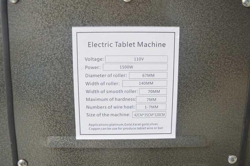 1.5KW électrique laminoir bijoux combinaison laminoir pour or argent bijoux presse Machine à comprimés 110V 