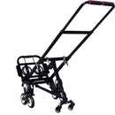 Chariot pliant d'escalade d'escalier en acier au carbone chariot à bagages pliable portable avec 6 roues 2 roulettes 2 roues de secours 4 cintres 53 pouces de long 