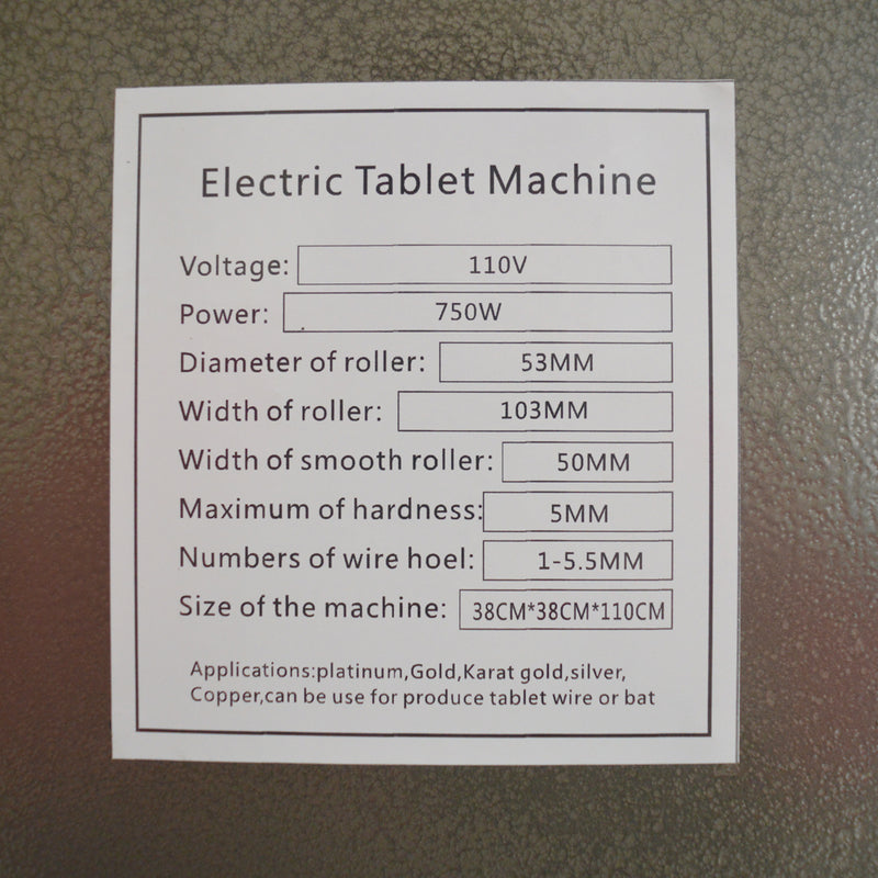 750 W/1 P électrique laminoir bijoux combinaison laminoir pour or argent bijoux presse Machine à comprimés 110 V 