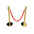 Kit de 2 montants ronds plaqués or avec contrôle des foules en corde de velours rouge 