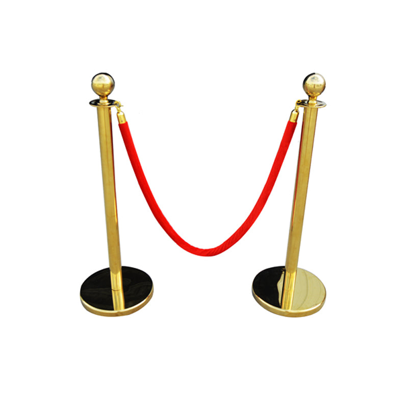 2 Round Top Gold Color Plated Stanchion