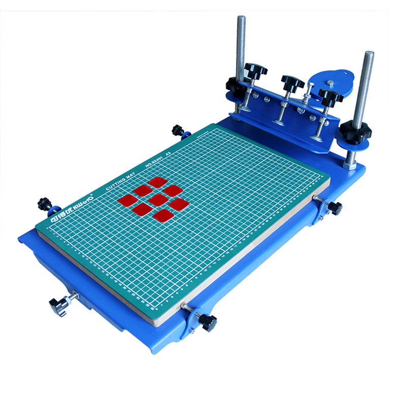 Machine d'impression d'écran 3D Presse d'impression d'écran en soie de micro-enregistrement pour l'imprimante d'écran de couleur simple de verre de plaque métallique de carte PCB 17,5 x 11,5 pouces 
