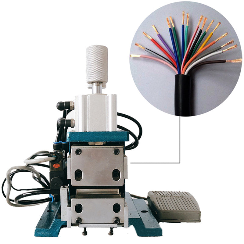 Dénudeur de fil pneumatique Machine à dénuder Double cylindre Fil à dénuder automatique 25mm Longueur de dénudage 110V 