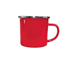 12 oz. Fine Enamel Cup w/Silver Lip (Red) 1 Pc