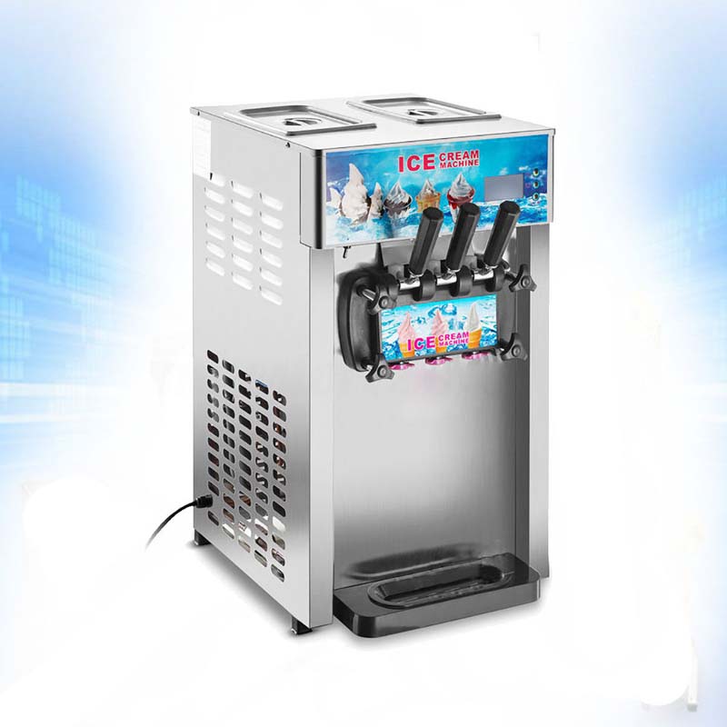 Machine à Crème Glacée Commerciale 1200W Machine à Crème Glacée Molle Affichage LCD Machine à Crème Glacée Sorbet/Yaourt Glacé/Gelato/avec 3 Saveur 110V 