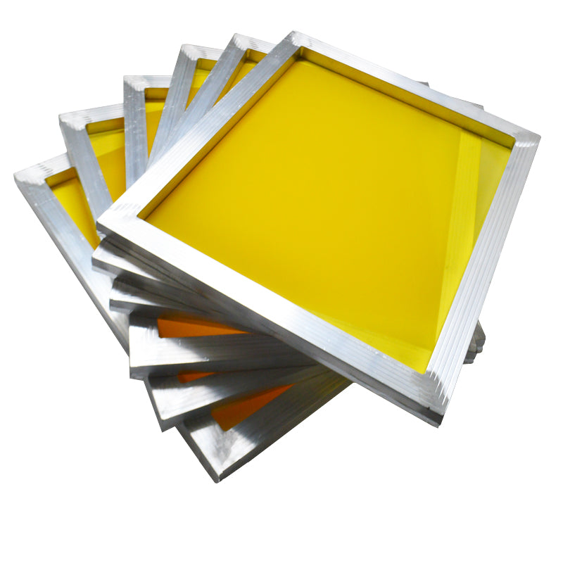 6 pièces 23 "x 31" sérigraphie cadre maille aluminium pré-étiré taille interne 20x28 pouces (305 (120T) jaune maille)