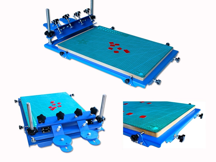 Machine d'impression d'écran de micro-ajustement de presse d'impression d'écran en soie 3D pour l'imprimante d'écran de couleur simple de verre de plat en métal de carte PCB 23.5x17.5 pouces 