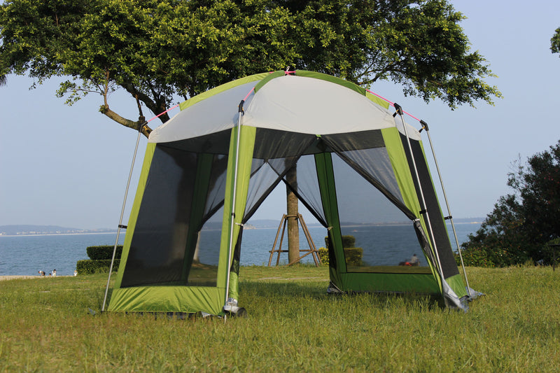 Tente extérieure hexagonale d'abri d'auvent extérieur de camping portatif à réglage rapide 