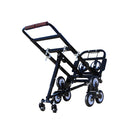 Chariot pliant d'escalade d'escalier en acier au carbone chariot à bagages pliable portable avec 6 roues 2 roulettes 2 roues de secours 4 cintres 53 pouces de long 