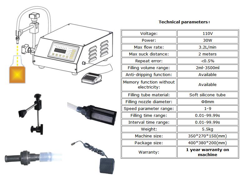 110V Liquid Filling Machine Magnetic Pump