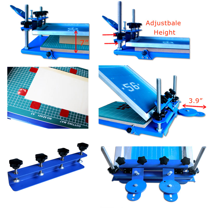 Machine d'impression d'écran de micro-ajustement de presse d'impression d'écran en soie 3D pour l'imprimante d'écran de couleur simple de verre de plat en métal de carte PCB 23.5x17.5 pouces 