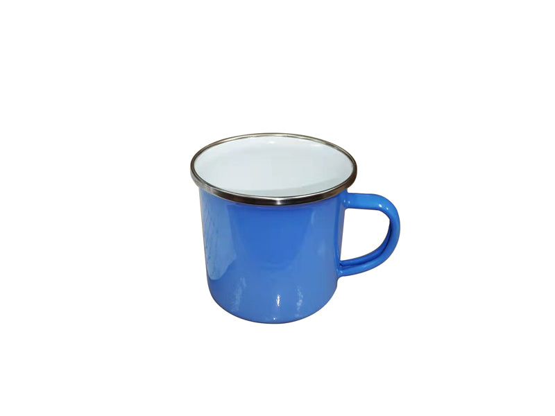 12 oz. Fine Enamel Cup w/Silver Lip (Light Blue) 1 Pc