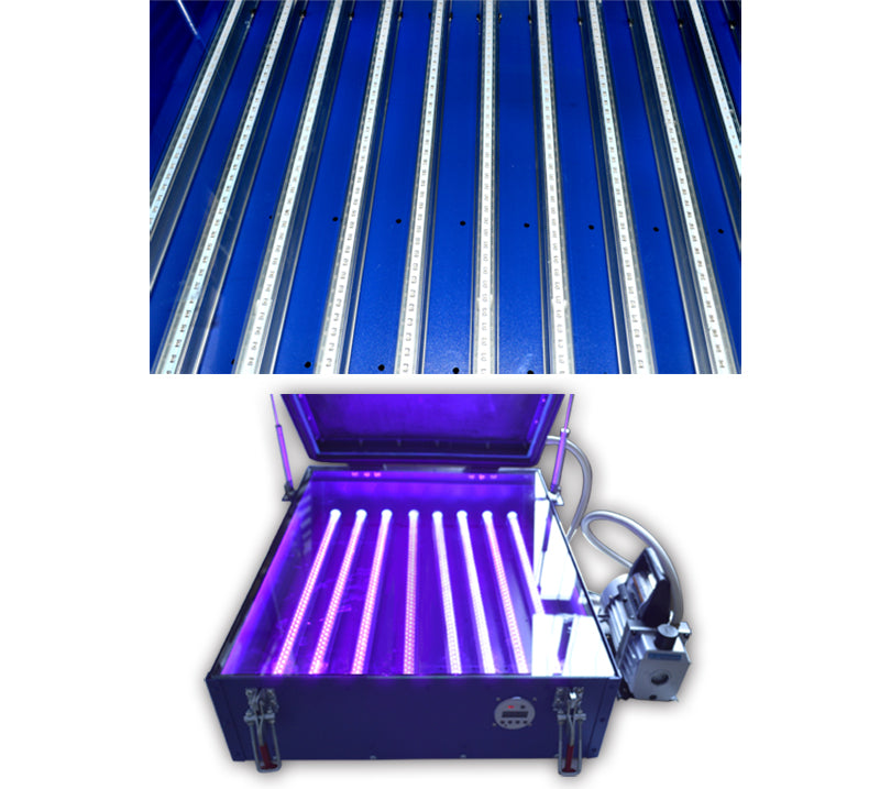 Fabrication de plaque d'impression d'écran d'unité d'exposition UV sous vide avec 12 tubes LED pour zone d'exposition de cadre de 18 x 22 pouces 20 x 24 pouces 