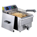 Friteuse électrique commerciale électrique en acier inoxydable avec poulet frit étrangleur (réservoir simple de 10 L) 