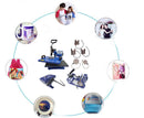 110V 8in1 Multifonctionnel Sublimation Flat Heat Press Transfer Machine avec Mug Plate Cap Hat T-Shirts Flat Printing Parts DIY Craft 