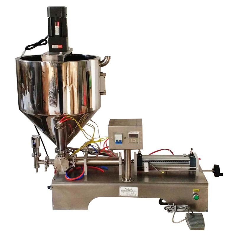 Machine de remplissage liquide en pâte avec tête unique de trémie de chauffage et de mélange (30-300 ml) 