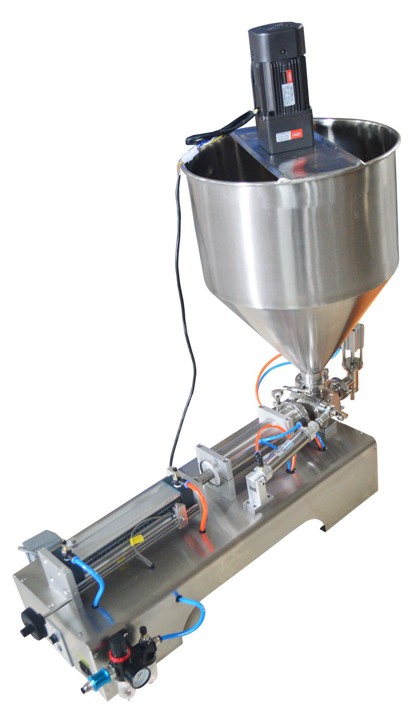 Pneumatique Pâte Épaisse Machine De Remplissage Mélange Remuer Rotation Bouteille Pack Joint 100-1000 ml 