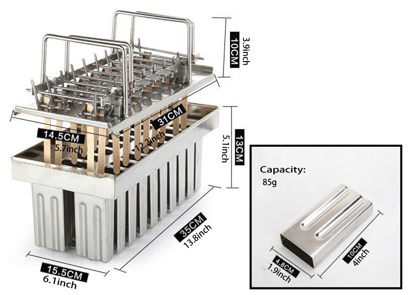 20pcs Stainless Steel Ice Lolly Mold Type 3