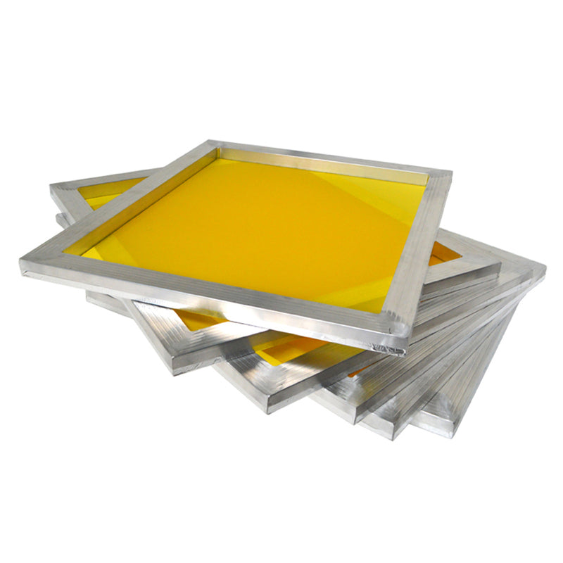 6pcs 8 "* 14" cadre d'impression d'écran en soie avec 200 (80T) tissu de maille jaune sérigraphie en aluminium cadre cadre d'écran bricolage raclette support crochet 