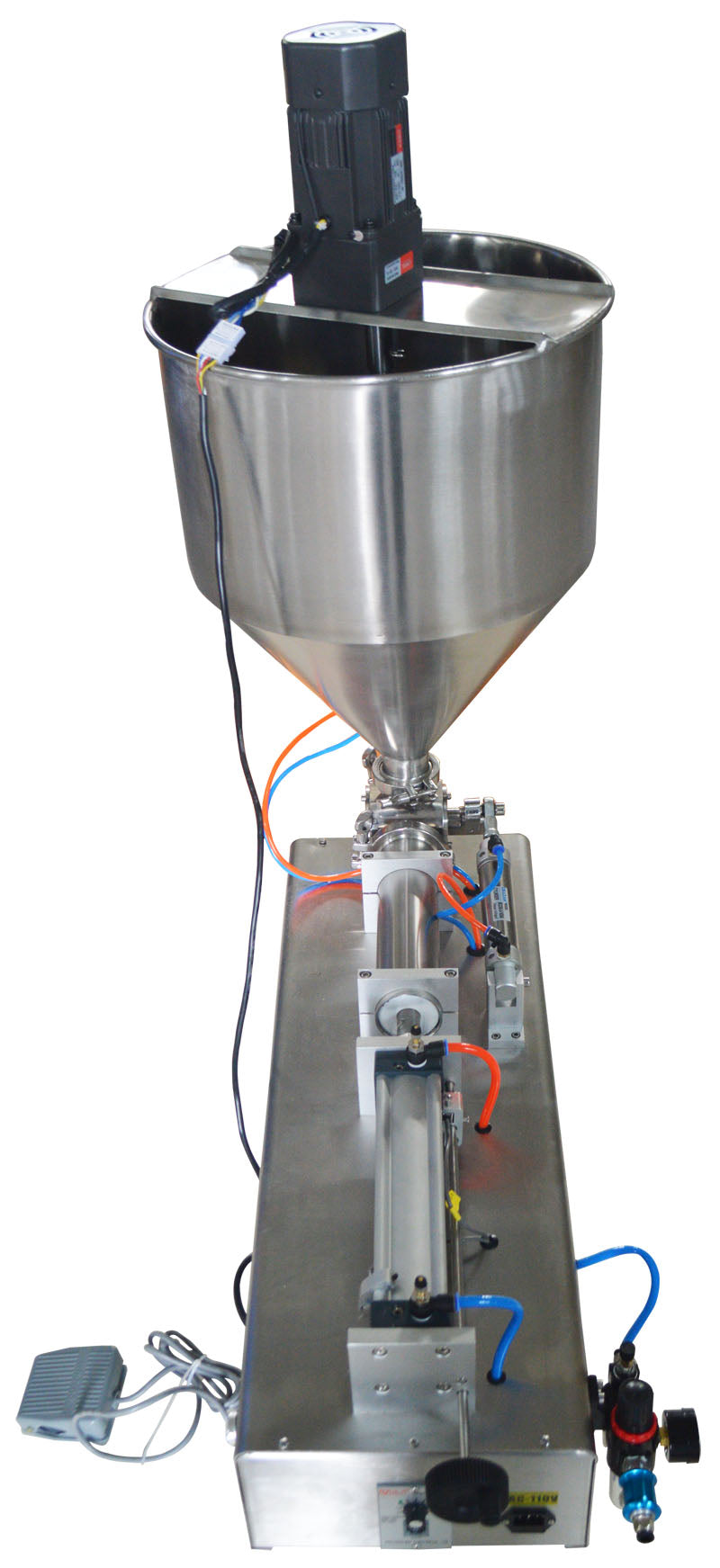 Pneumatique Pâte Épaisse Machine De Remplissage Mélange Remuer Rotation Bouteille Pack Joint 100-1000 ml 