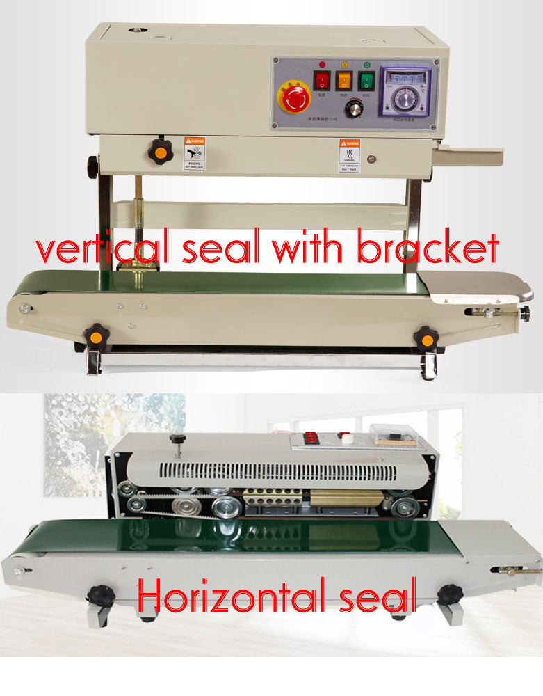 Machine de cachetage de film continu de scelleur de sac vertical de bande continue de FR-770 avec le scelleur horizontal de sac de PVC de support 110V 