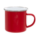 12 oz. Fine Enamel Cup w/Silver Lip (Red) 1 Pc