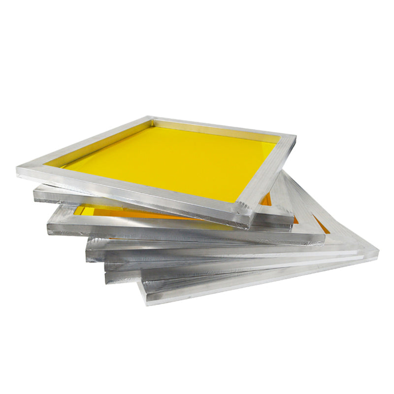 6pcs 8 "* 14" cadre de sérigraphie en aluminium avec 230 (100T) écrans de sérigraphie en tissu de maille jaune 