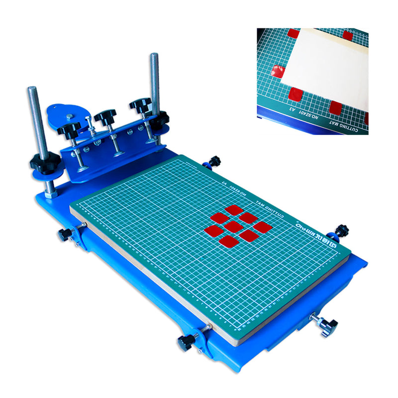 Machine d'impression d'écran 3D Presse d'impression d'écran en soie de micro-enregistrement pour l'imprimante d'écran de couleur simple de verre de plaque métallique de carte PCB 17,5 x 11,5 pouces 