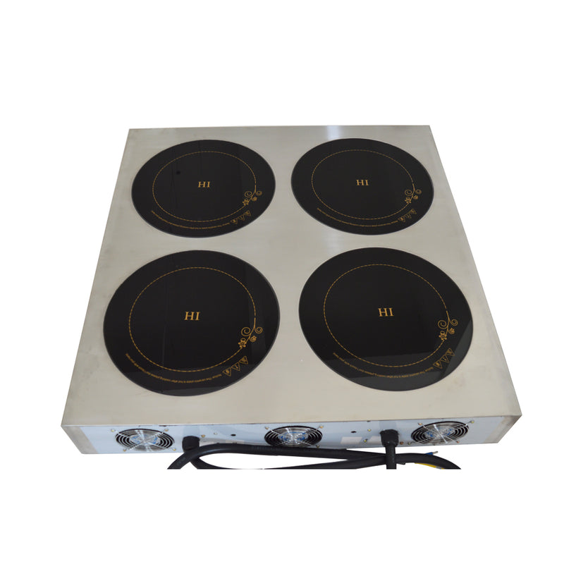 Ustensiles de cuisine à Induction commerciale cuisinière en acier inoxydable brûleur de comptoir électrique plaque chauffante Quad cuisinière 110V 2.5KW 