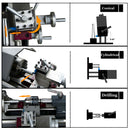 Machine de tournage de banc de moteur sans brosse de tour en métal de fil de pouce de précision 110V (8 "x 16" WM210V)