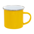12 oz. Fine Enamel Cup w/Silver Lip (Yellow) 1 Pc