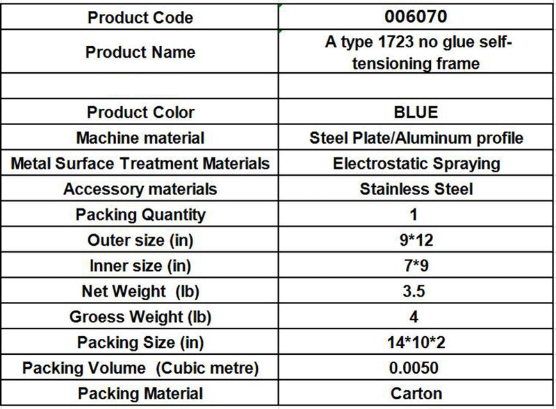 A Type No Glue Self-tensioning Frame