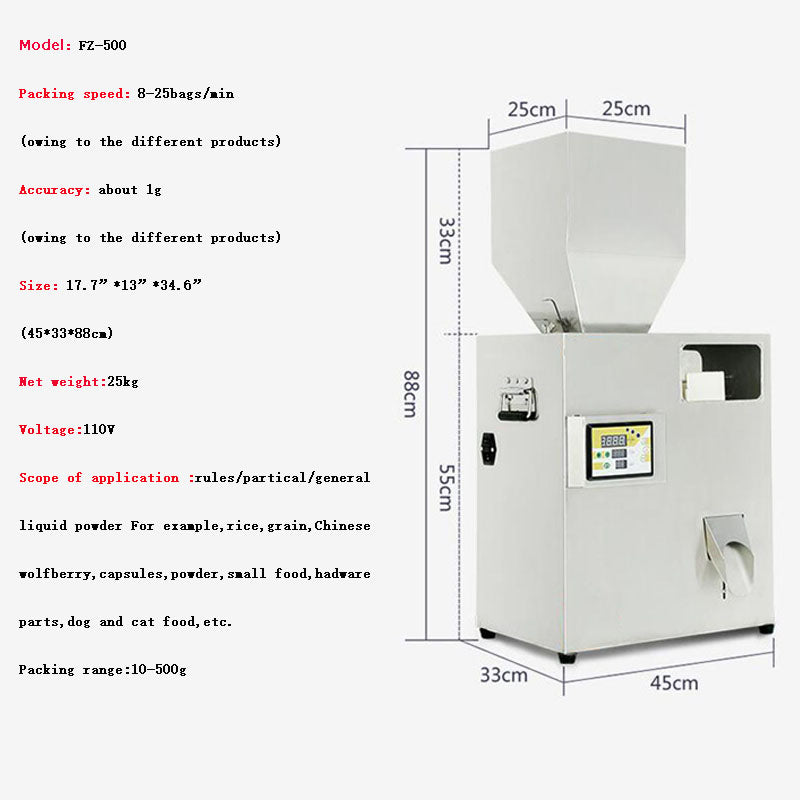 110V Autoweighing Powder Filling Machine 10-500g