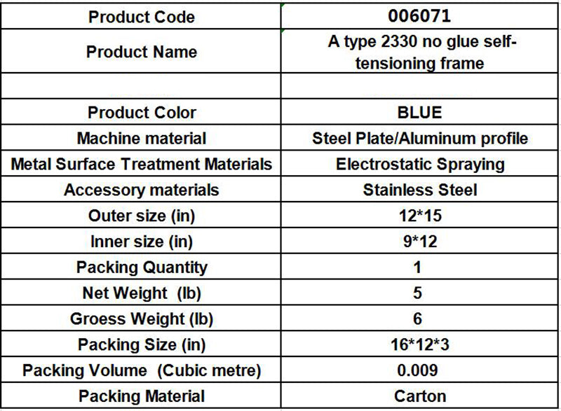 A Type No Glue Self-tensioning Frame