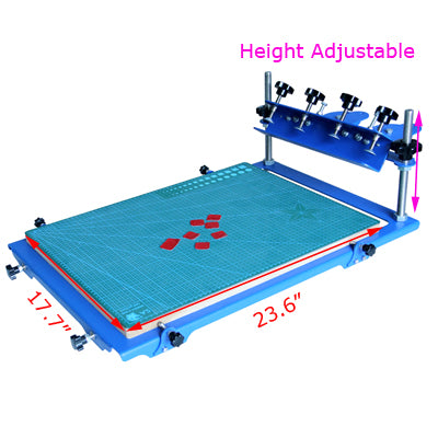 Machine d'impression d'écran de micro-ajustement de presse d'impression d'écran en soie 3D pour l'imprimante d'écran de couleur simple de verre de plat en métal de carte PCB 23.5x17.5 pouces 