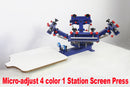 4 couleurs 1 Station sérigraphie presse Fine Tuning T-shirt Micro-enregistrement écran imprimante 