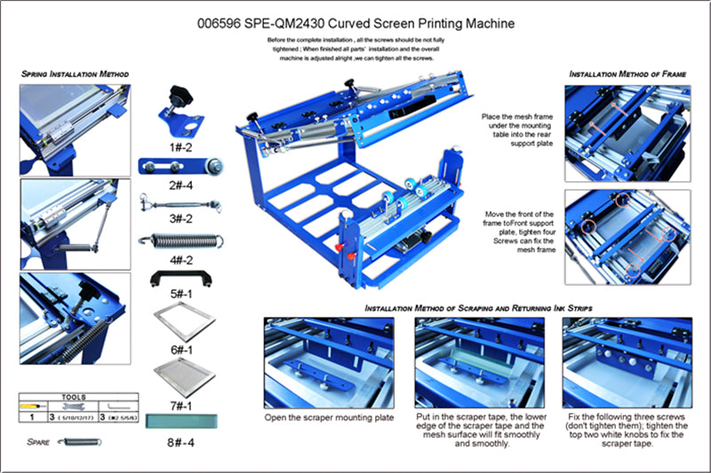 SPE-B Type QMH170 Machine de sérigraphie incurvée 